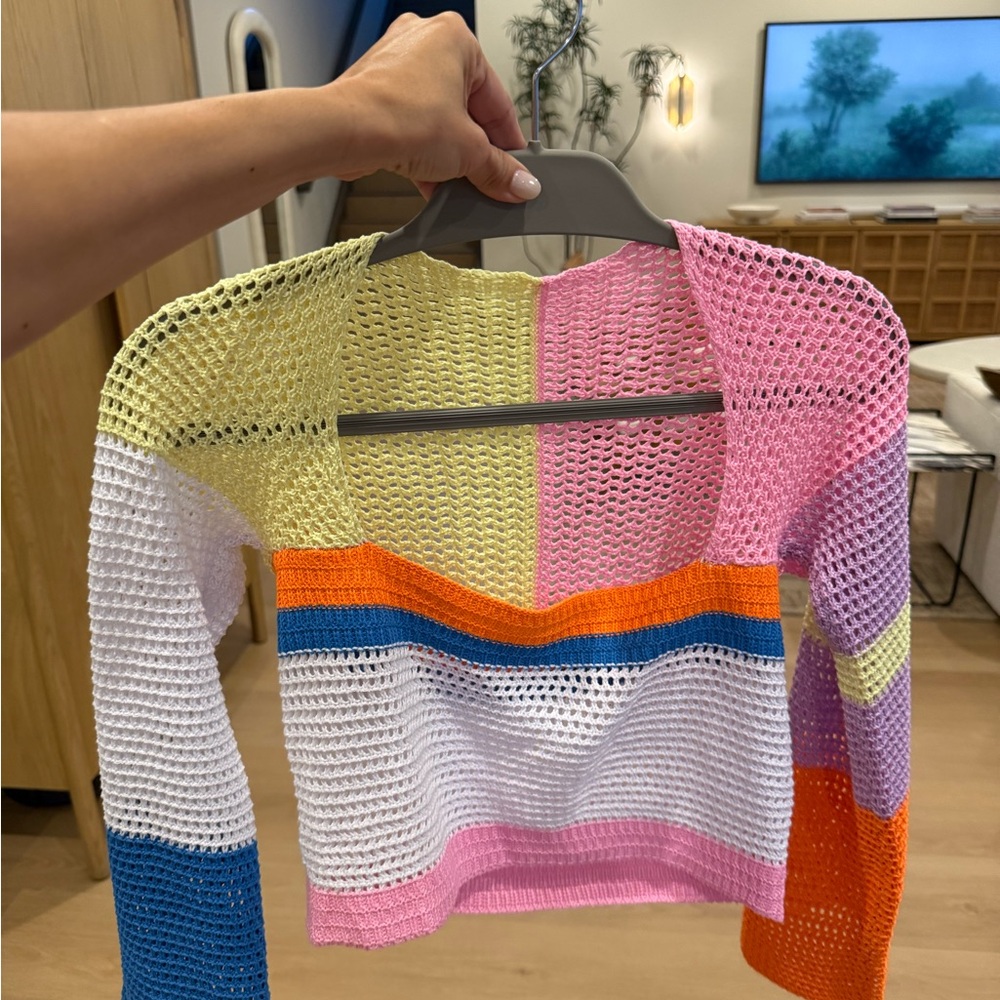 Colorful Crochet Knit Sweater
